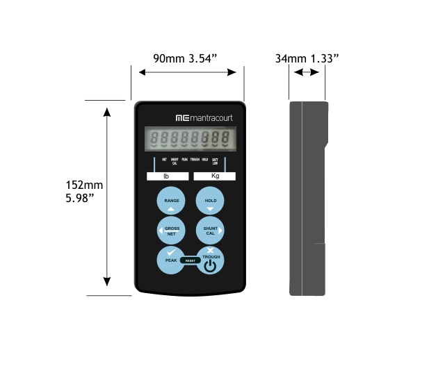 RS232 version of the waterproof hand held load cell indicator capable of dual range for values such as Kg and lb, comprehensive TEDs enabled option.