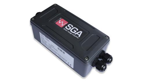 Strain Gauge Signal Conditioning: SGA amplifier - load cell signal conditioning - waterproof IP67 NEMA4 bulkhead mountable case.