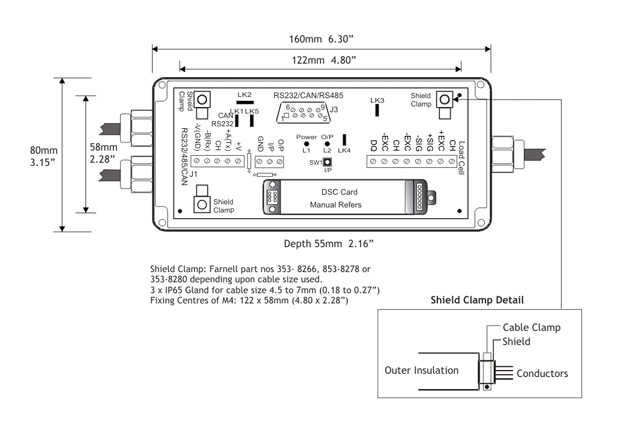 An enclosure for a single strain gauge or load cell digitiser card module to make interconnection and field mounting quick and easily