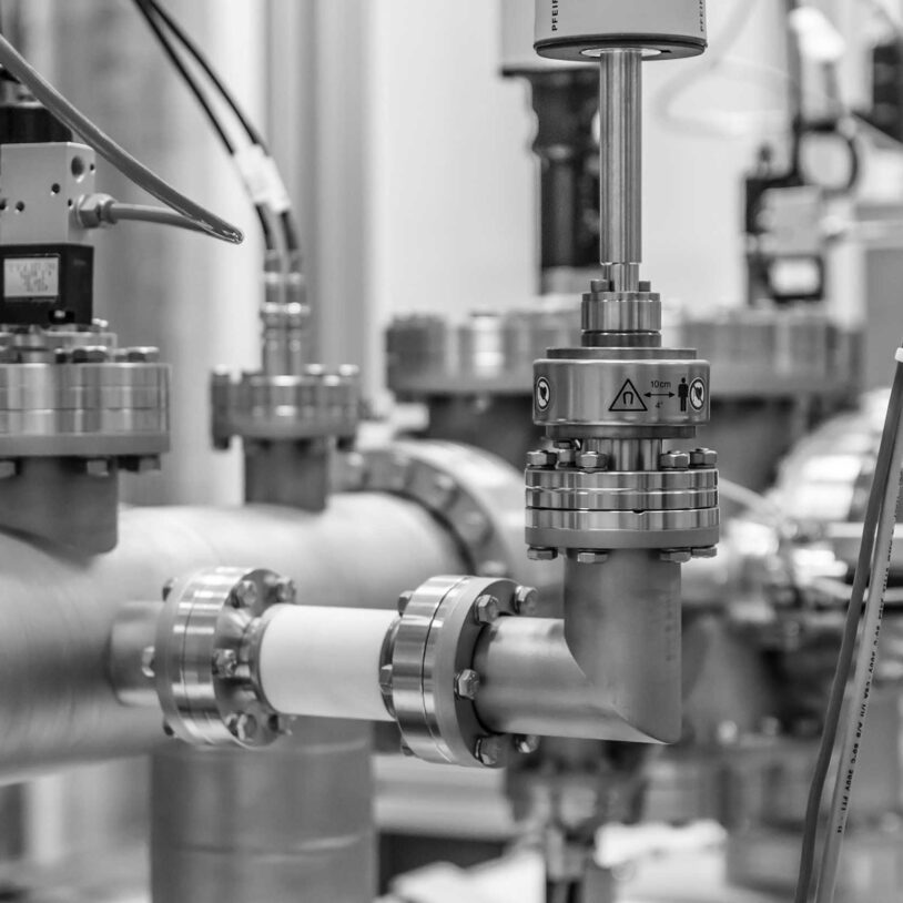 Image of control valves and pipework to represent Industrial Processing Industry and Wireless Valve Control