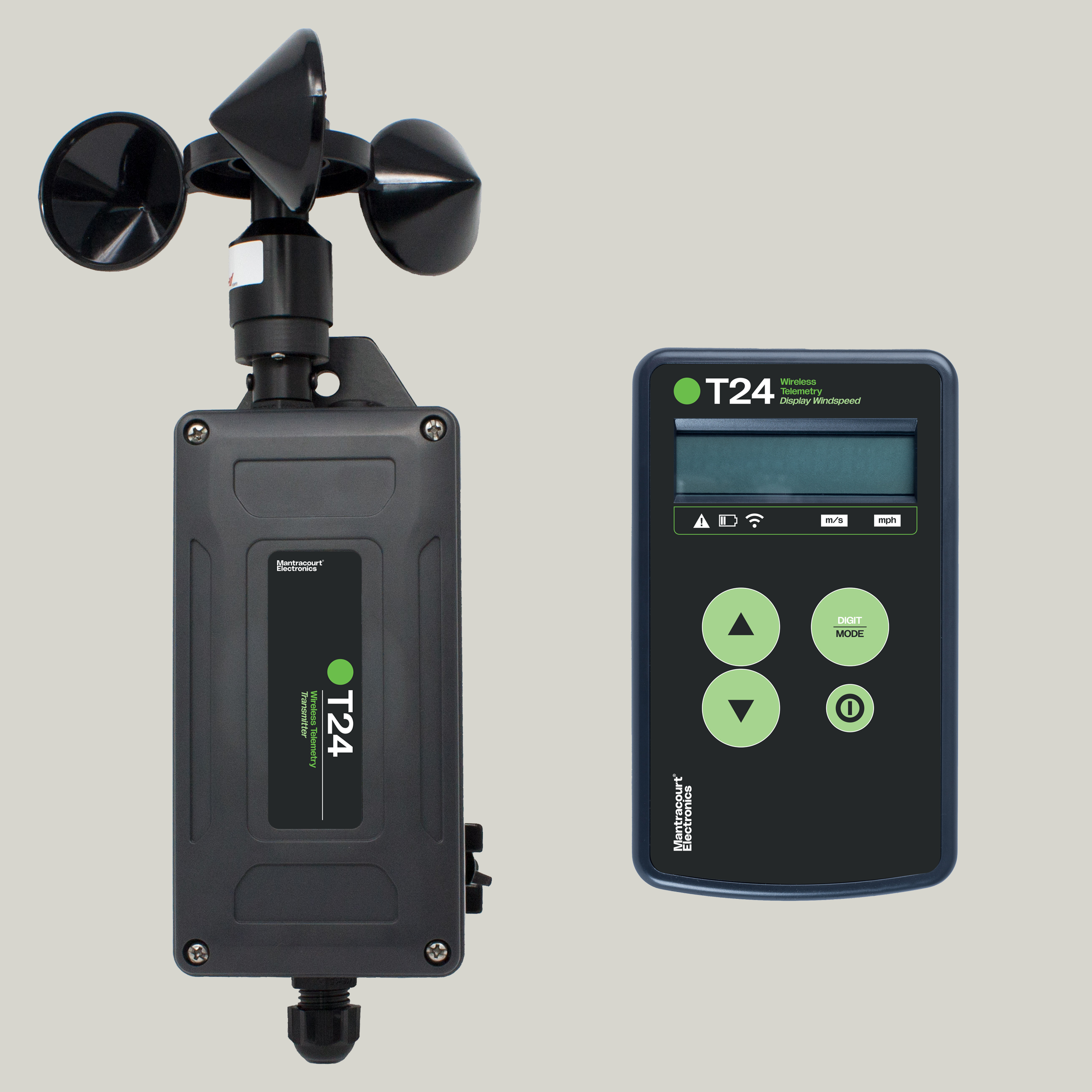 Wireless Wind Speed Anemometer Sensor System T24-SET-A | Mantracourt