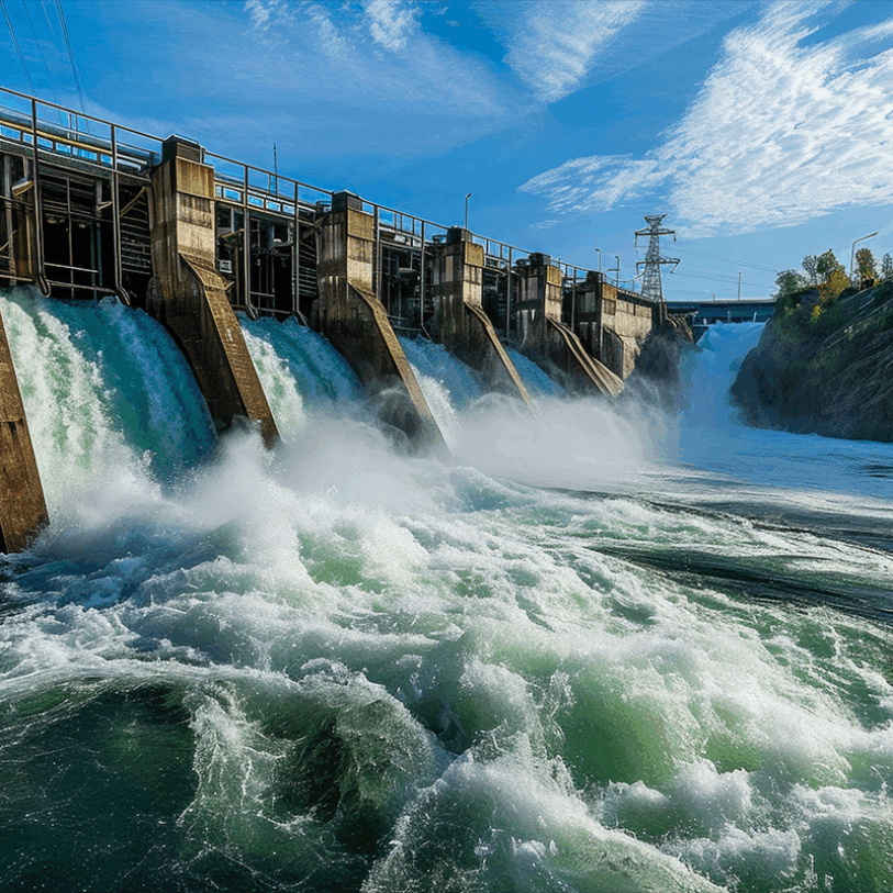 Image of alternative energy water turbines.